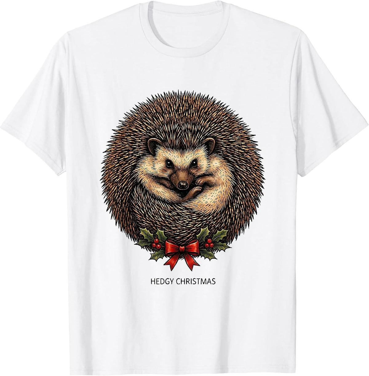 Men's Hedgy Christmas Cute Hedgehog Lover Whimsical Humor T-Shirt - White