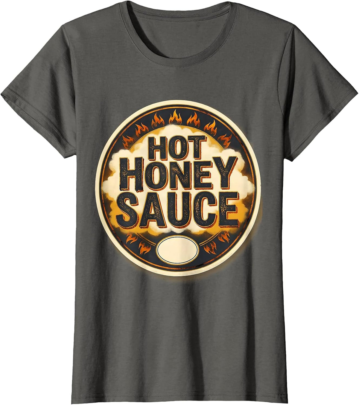 Women's Hot Honey Sauce Halloween Condiment Group Costume Humor T-Shirt - Asphalt Grey