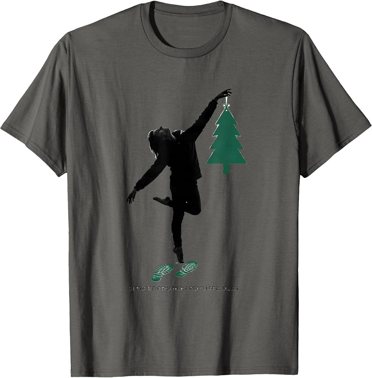 Men's Certified Ornament Reach Specialist Funny Physical Therapist T-Shirt - Asphalt Grey