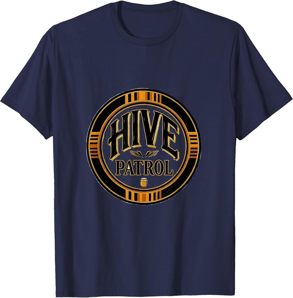 Men's Hive Patrol Playful Bee Honey Jar Halloween Costume Matching T-Shirt - Navy Blue