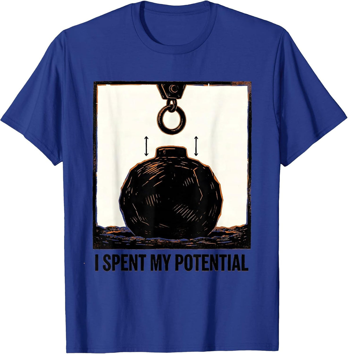 Men's I Spent My Potential Funny Physics Pun Humor T-Shirt - Royal Blue