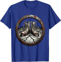 Worn Boots Grunge Pavement Illustration T-Shirt - Royal Blue