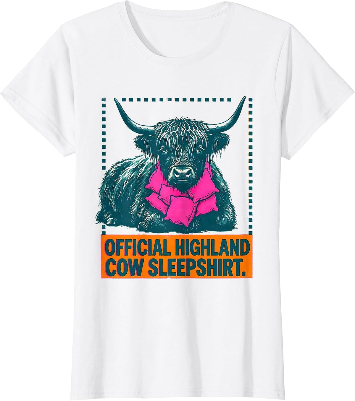 Women's Official Highland Cow Sleepshirt Cozy Pajama Humor T-Shirt - White