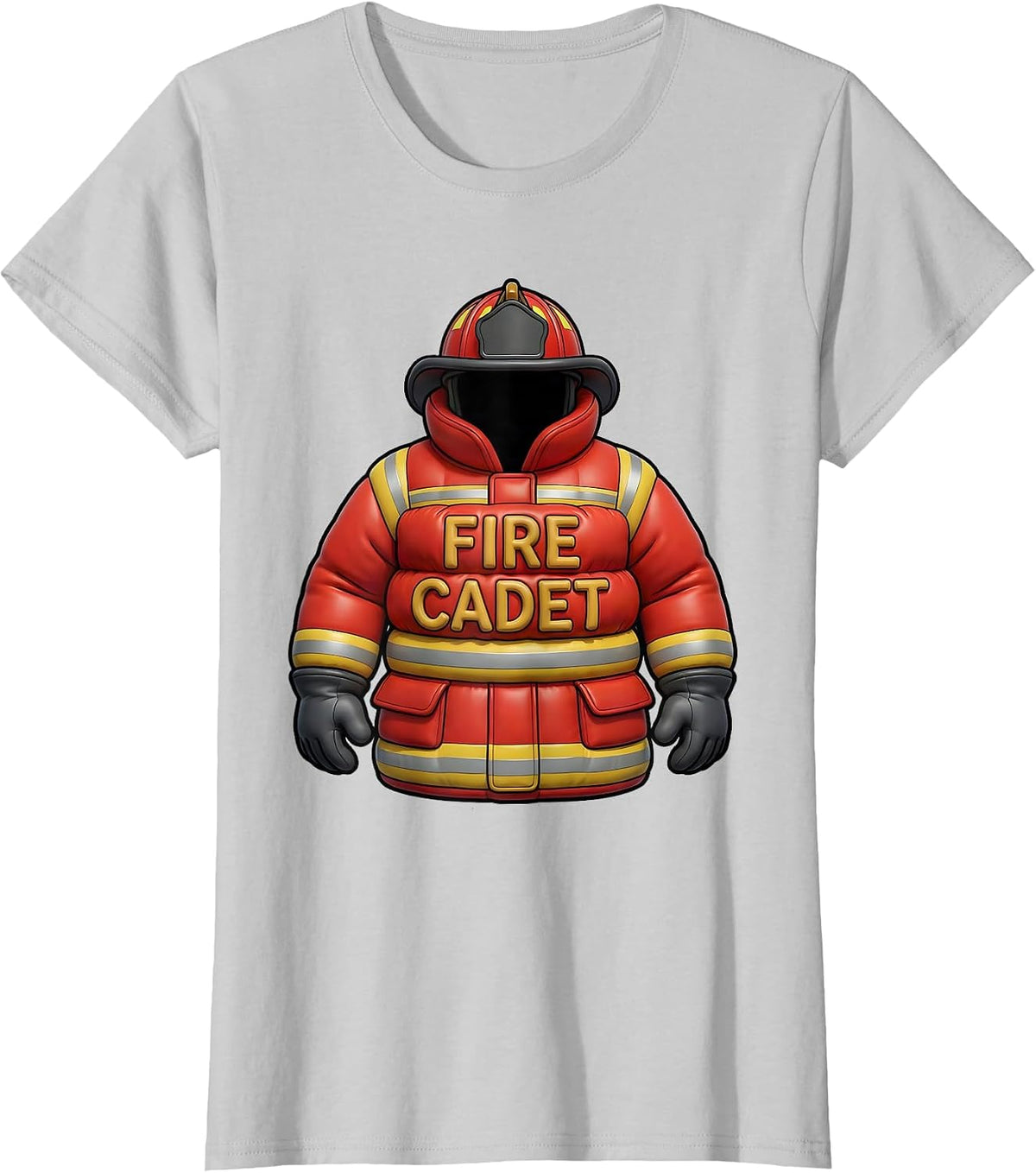 Fire Cadet Cartoon Firefighter Humor Fire Department T-Shirt - Silver Grey