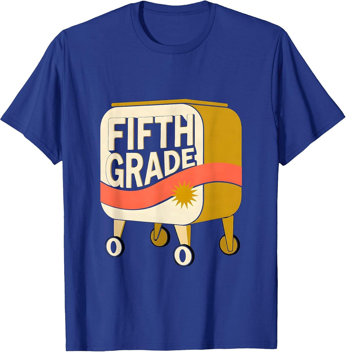 Men's Fifth Grade Preppy Midcentury Modern Back To School Teacher T-Shirt - Royal Blue