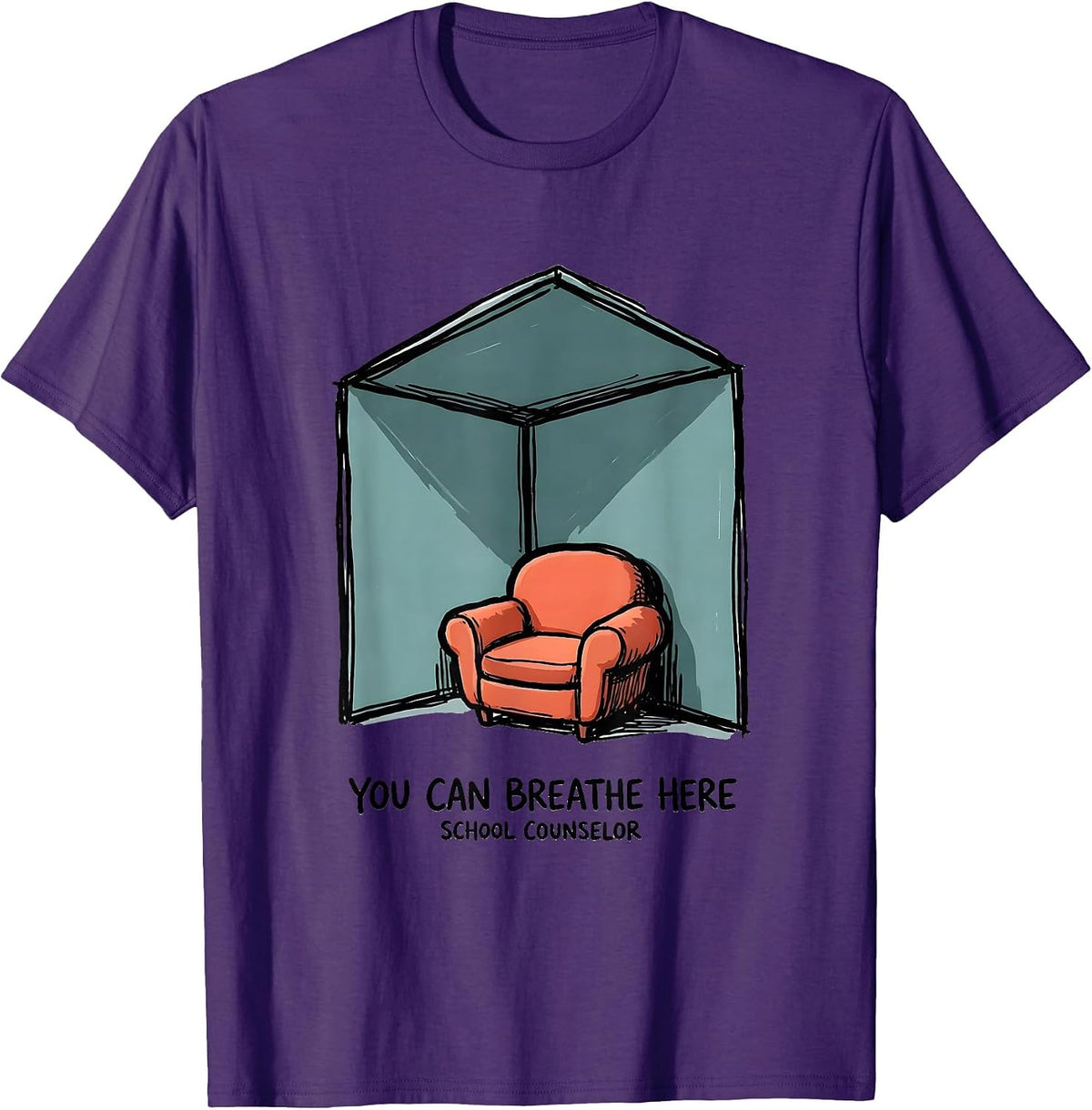Men's You Can Breathe Here School Counselor T-Shirt - Purple