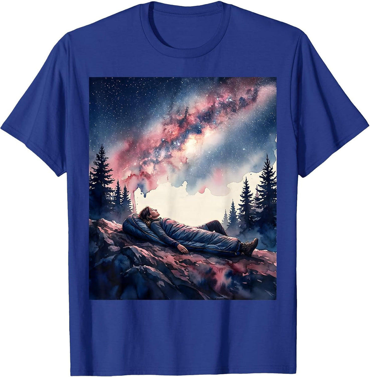Stargazing Camping Adventure Outdoor Night Sky T-Shirt - Royal Blue