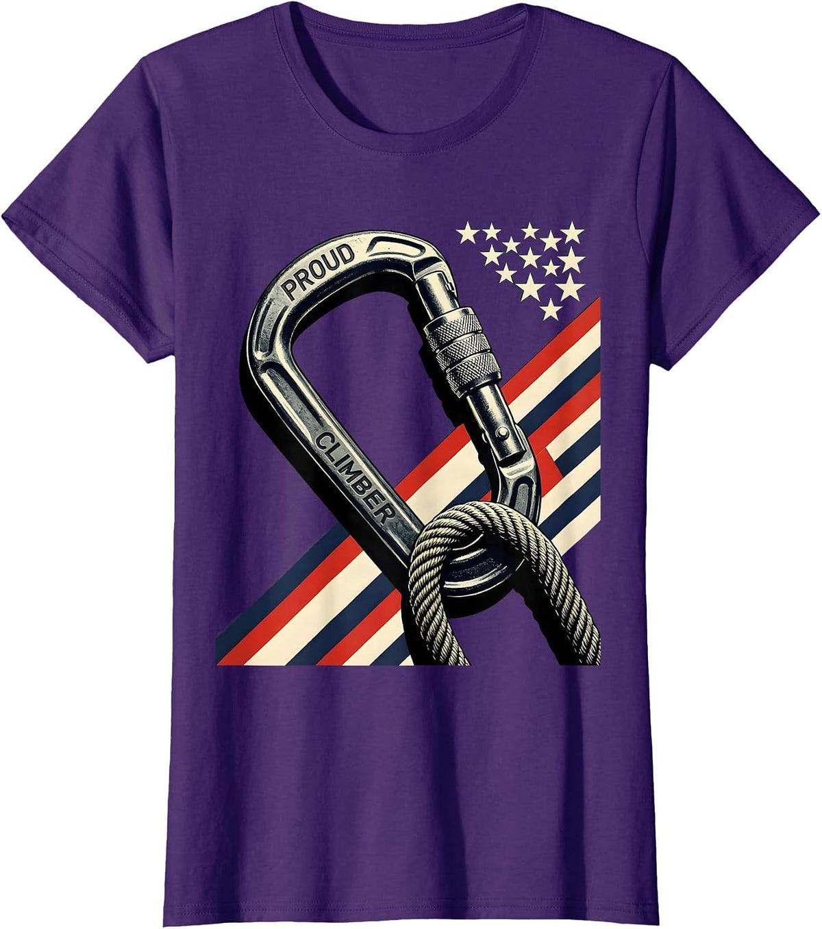 Women's Proud Climber Constructivist Patriotic Climber Gift T-Shirt - Purple