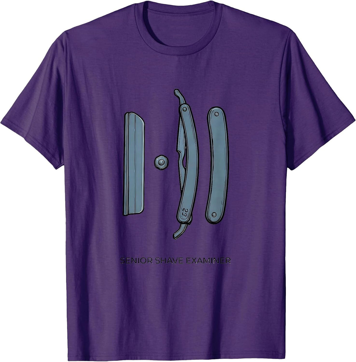 Senior Shave Examiner Funny Hairdresser Barber Gift T-Shirt - Purple