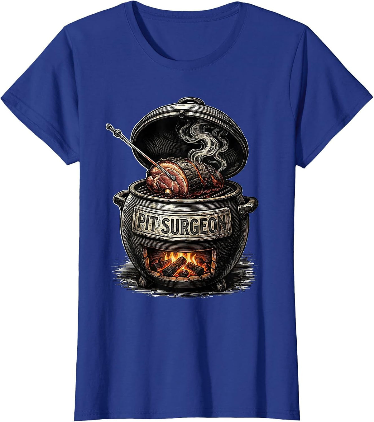Women's Pit Surgeon Funny BBQ Pitmaster Grilling Dads Gift T-Shirt - Royal Blue