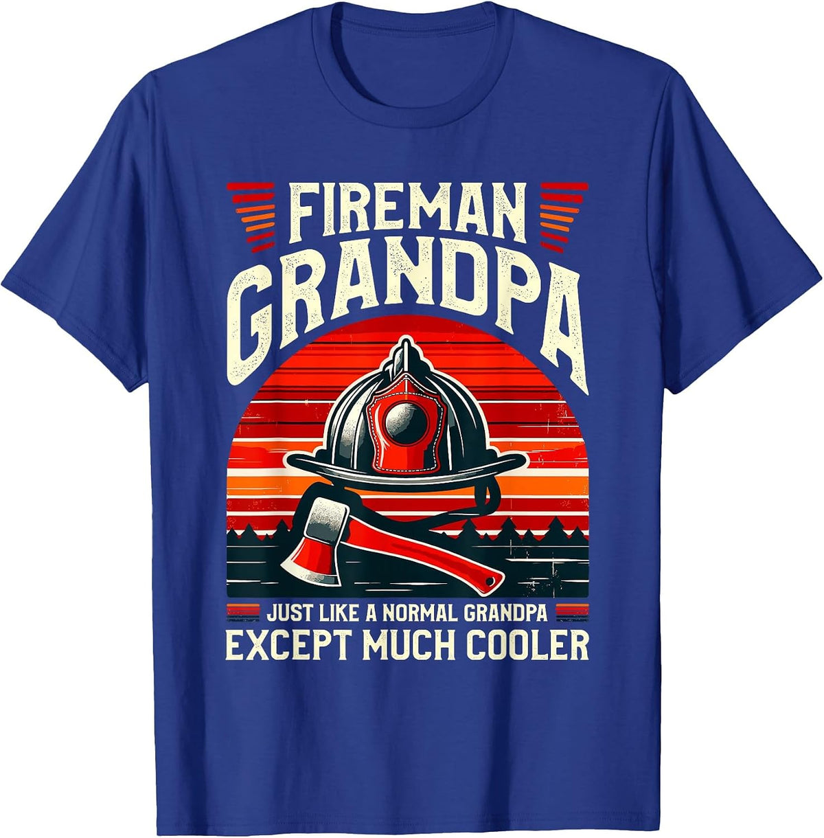 Fireman Grandpa Fireman Grandfather T-Shirt - Royal Blue