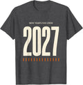 Men's New Year's Eve Crew 2027 Family Matching Holiday Party T-Shirt - Dark Heather Grey