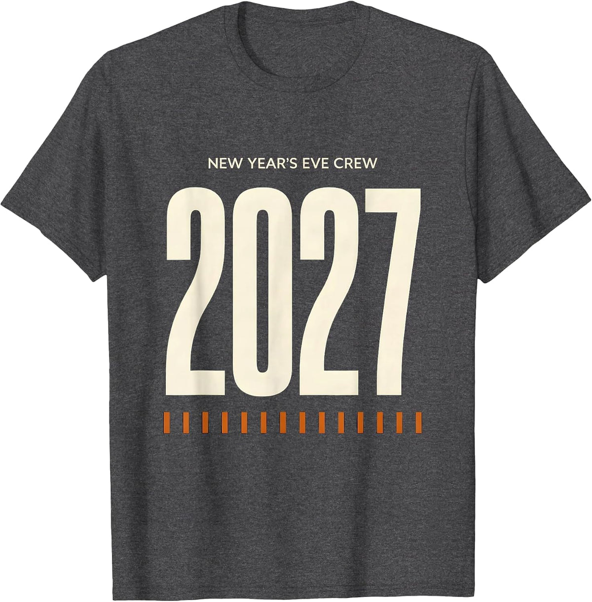 Men's New Year's Eve Crew 2027 Family Matching Holiday Party T-Shirt - Dark Heather Grey