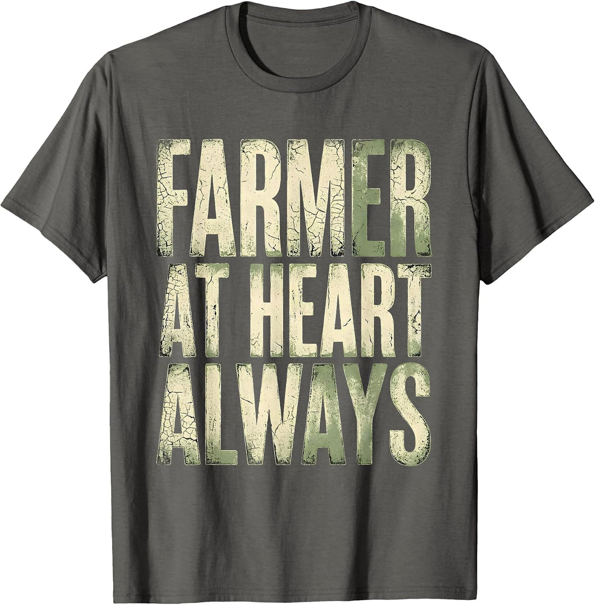 Men's Farmer At Heart Always Country Pride Design T-Shirt - Asphalt Grey