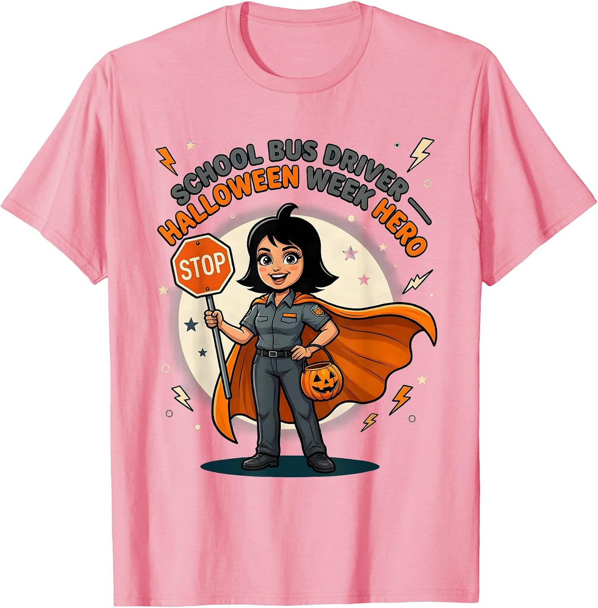 Men's SCHOOL BUS DRIVER - HALLOWEEN WEEK HERO Gift T-Shirt - Pink