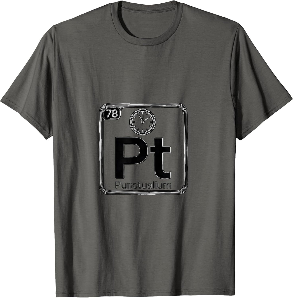 Men's 78 Pt Punctualium Funny Periodic Table Chemistry Nerd Gift T-Shirt - Asphalt Grey