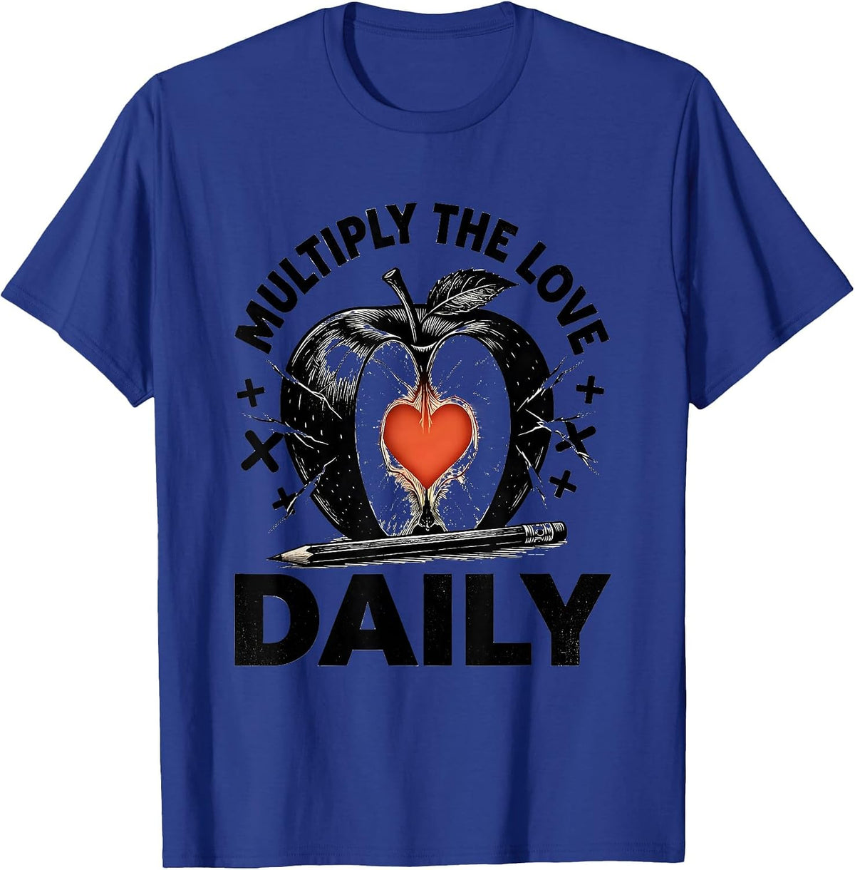 Men's Multiply the Love Daily 4th Grade Teacher Design T-Shirt - Royal Blue