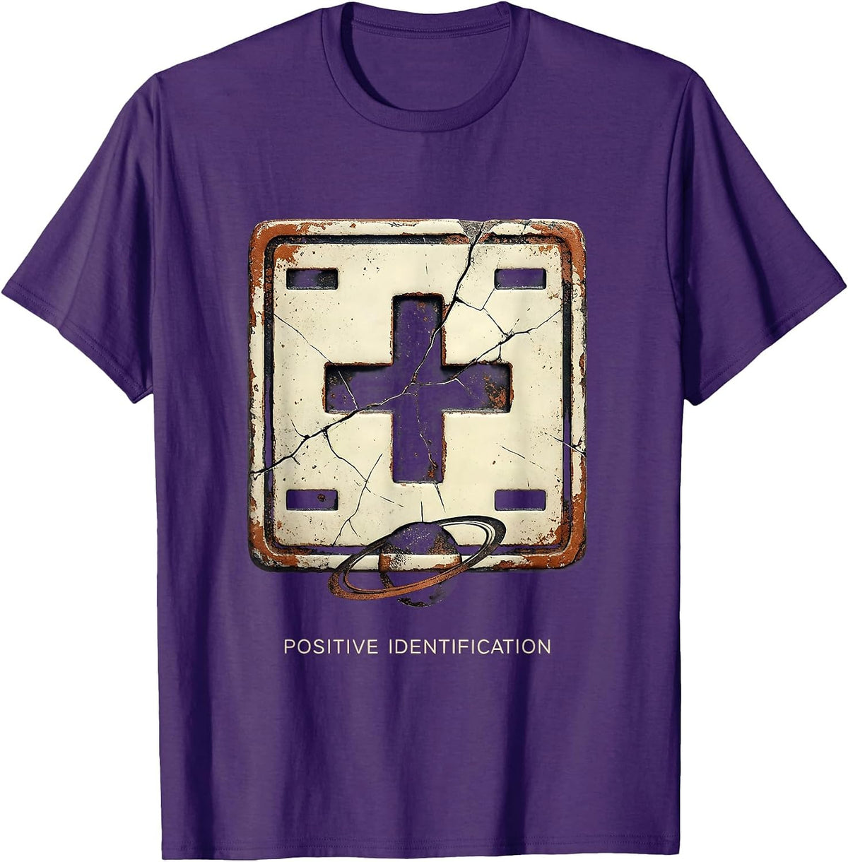 Positive Identification Distressed Science Humor Chemistry T-Shirt - Purple