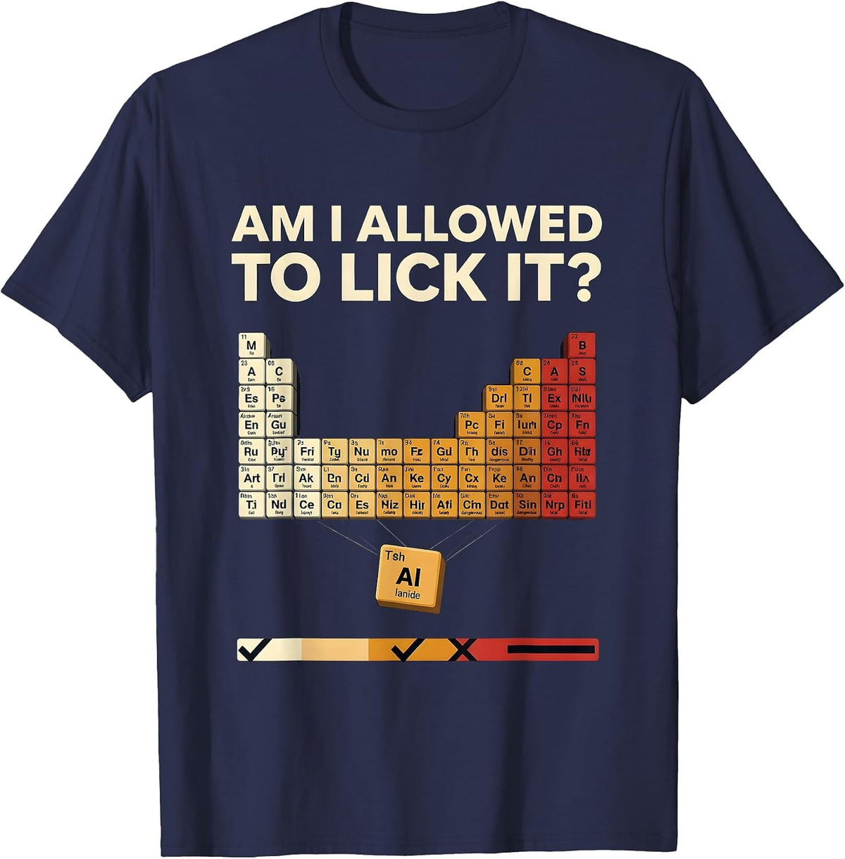 Men's Am I Allowed To Lick It Funny Periodic Table Science Teacher T-Shirt - Navy Blue