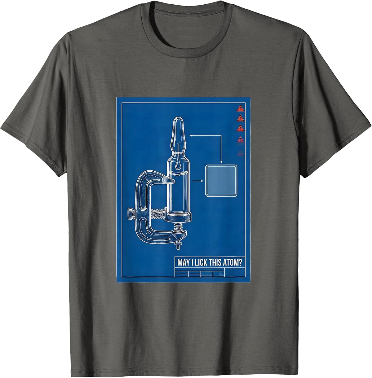 Men's May I Lick This Atom Funny Periodic Table Science Teacher T-Shirt - Asphalt Grey