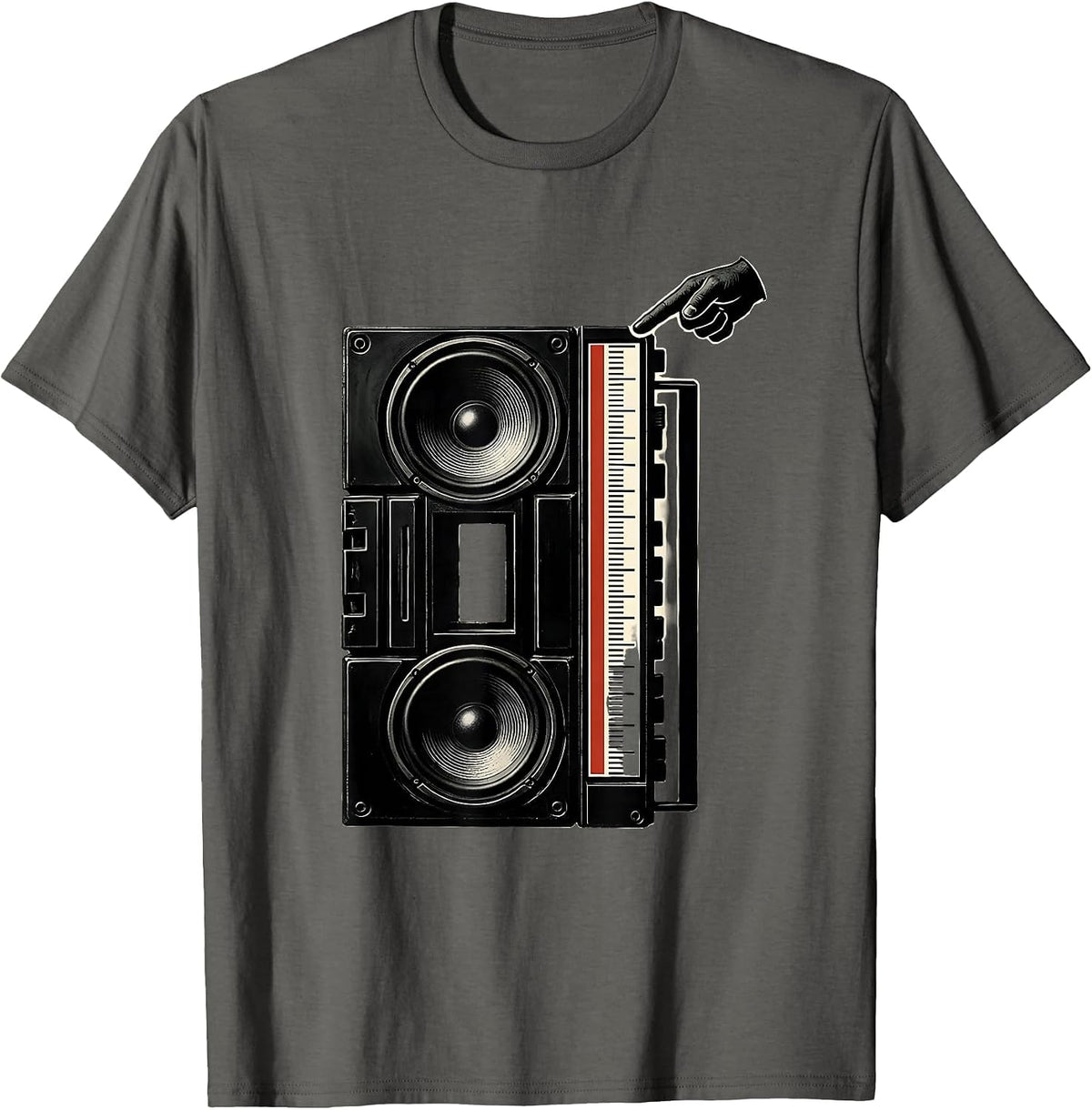 Boombox Old School Hip Hop Nostalgia Retro T-Shirt - Asphalt Grey