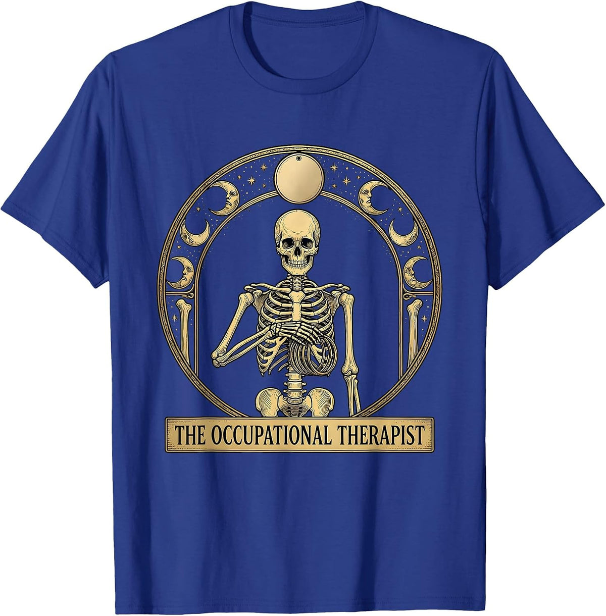 The Occupational Therapist Mystic Tarot Skeleton Halloween T-Shirt - Royal Blue