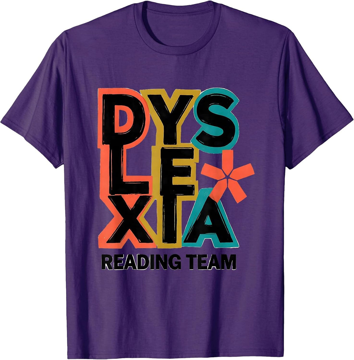 Dyslexia Reading Team Awareness Teacher Squad October T-Shirt - Purple