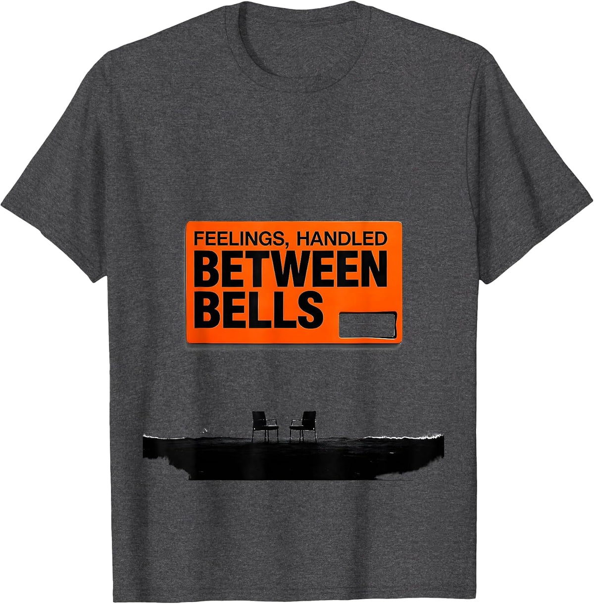 Feelings Handled Between Bells Minimalist School Counselor T-Shirt - Dark Heather Grey