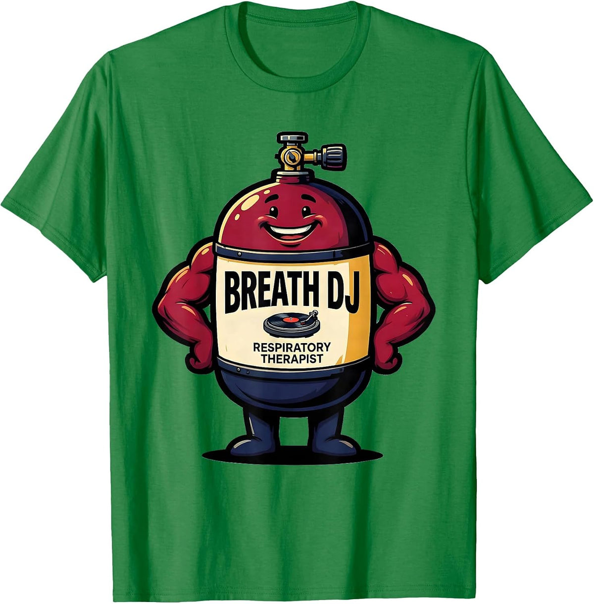 Men's Breath DJ Respiratory Therapist Funny RT Occupational Pride T-Shirt - Kelly Green