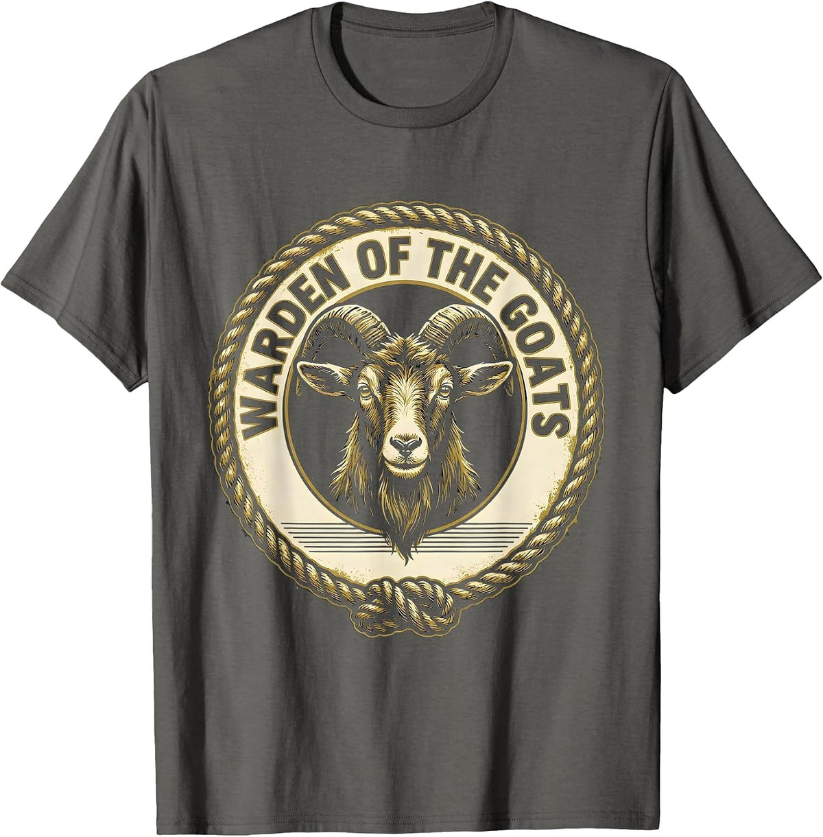 Men's Warden Of The Goats Funny Goat Lover Farm Animal Humor T-Shirt - Asphalt Grey
