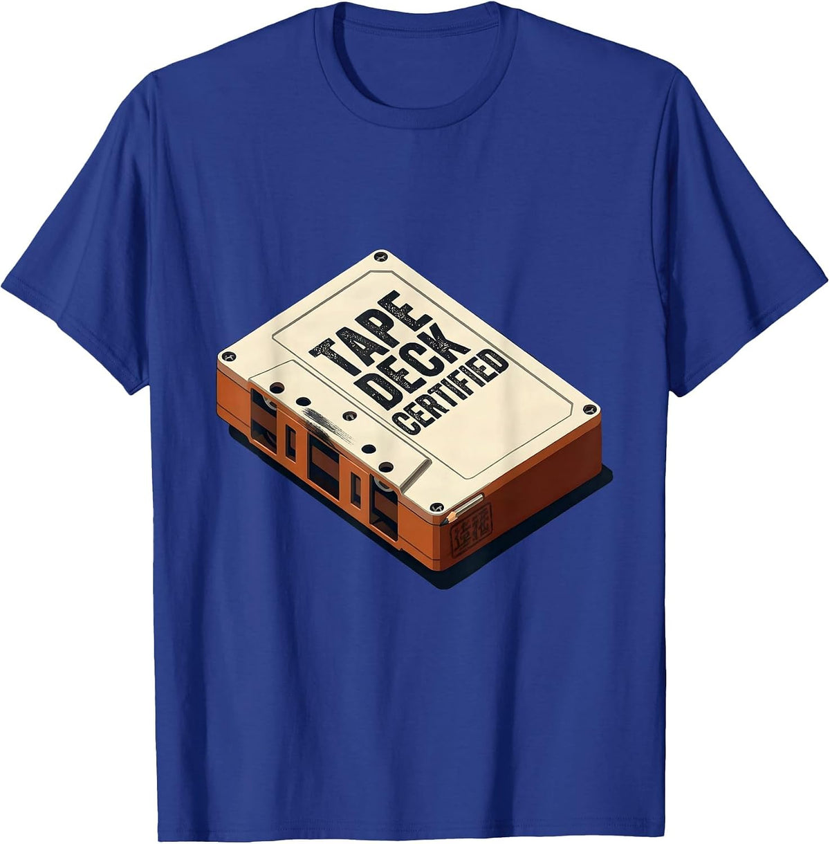 Men's Tape Deck Certified Retro Hip-Hop Golden Era Lyric Quote T-Shirt - Royal Blue