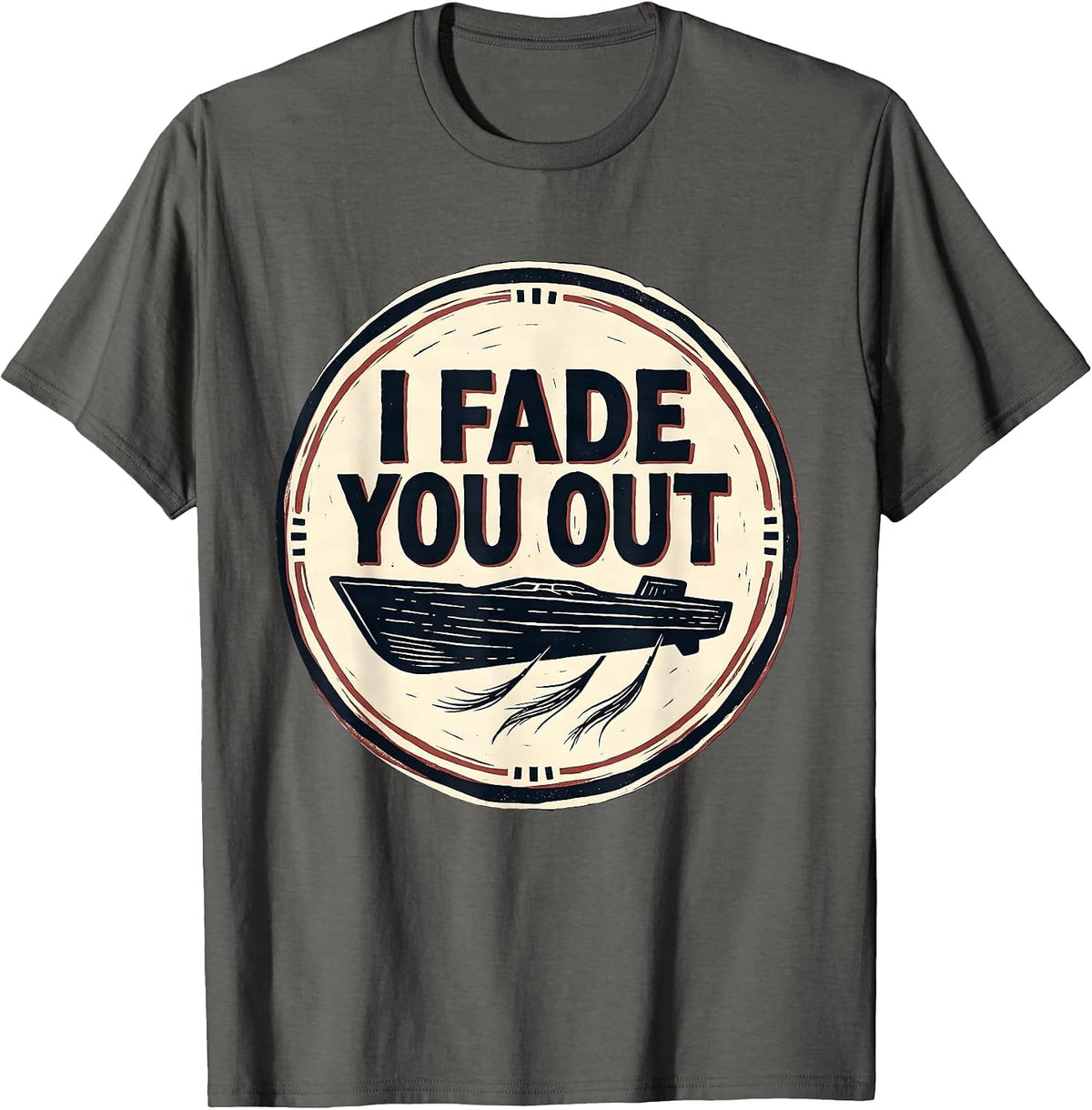 I Fade You Out Linocut Funny Hairdresser Barber Gift T-Shirt - Asphalt Grey