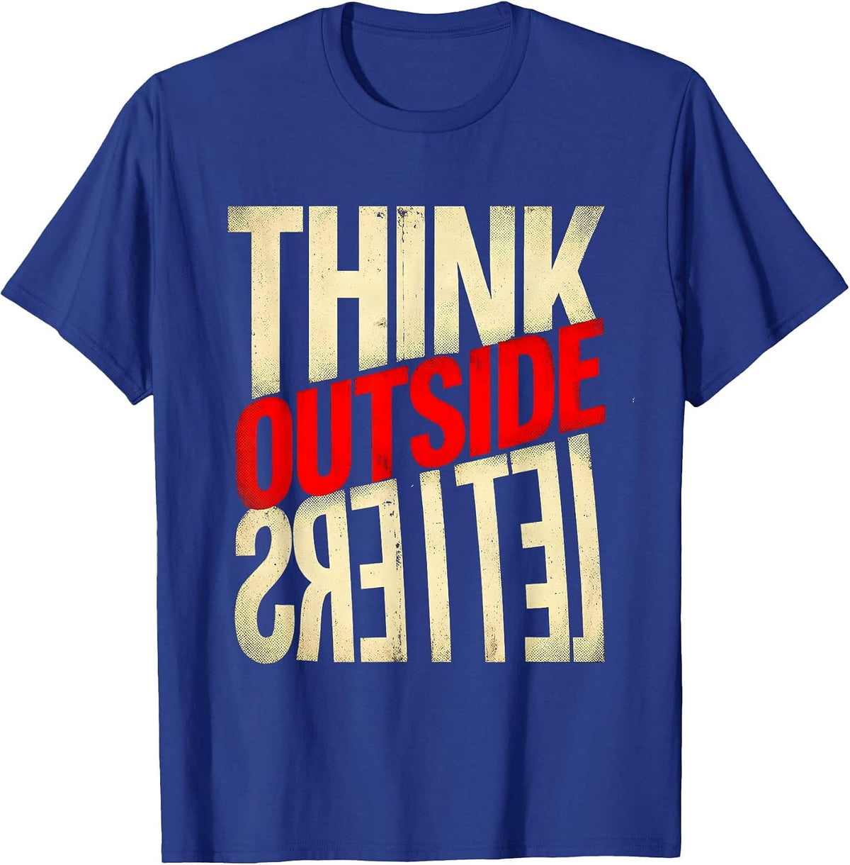 Men's Think Outside the Letters Dyslexia Awareness Design T-Shirt - Royal Blue