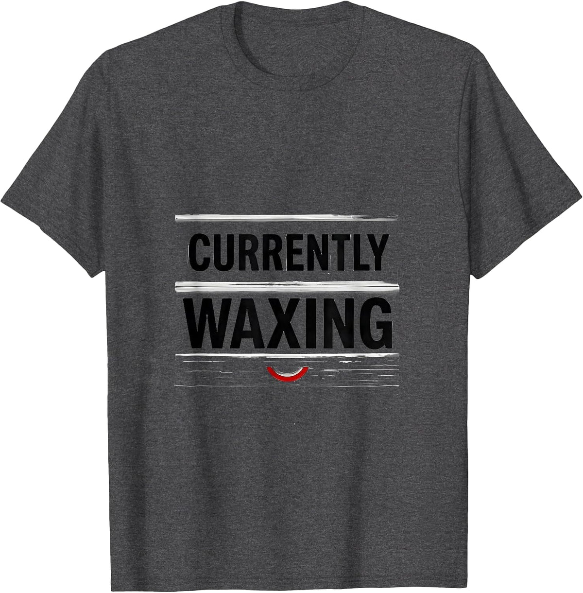 Men's Currently Waxing Minimalist Moon Phase Astronomy Celestial T-Shirt - Dark Heather Grey