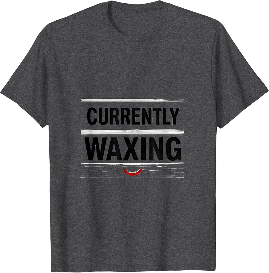 Men's Currently Waxing Minimalist Moon Phase Astronomy Celestial T-Shirt - Dark Heather Grey