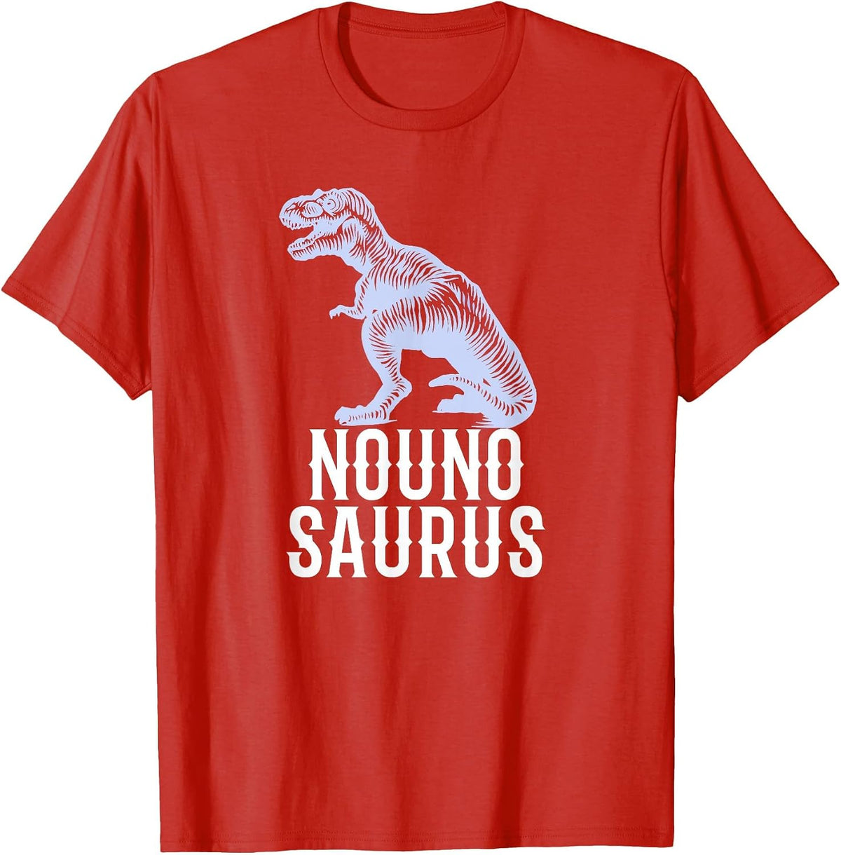 Nounosaurus Greek Godfather Funny Dinosaur T-Shirt - Red