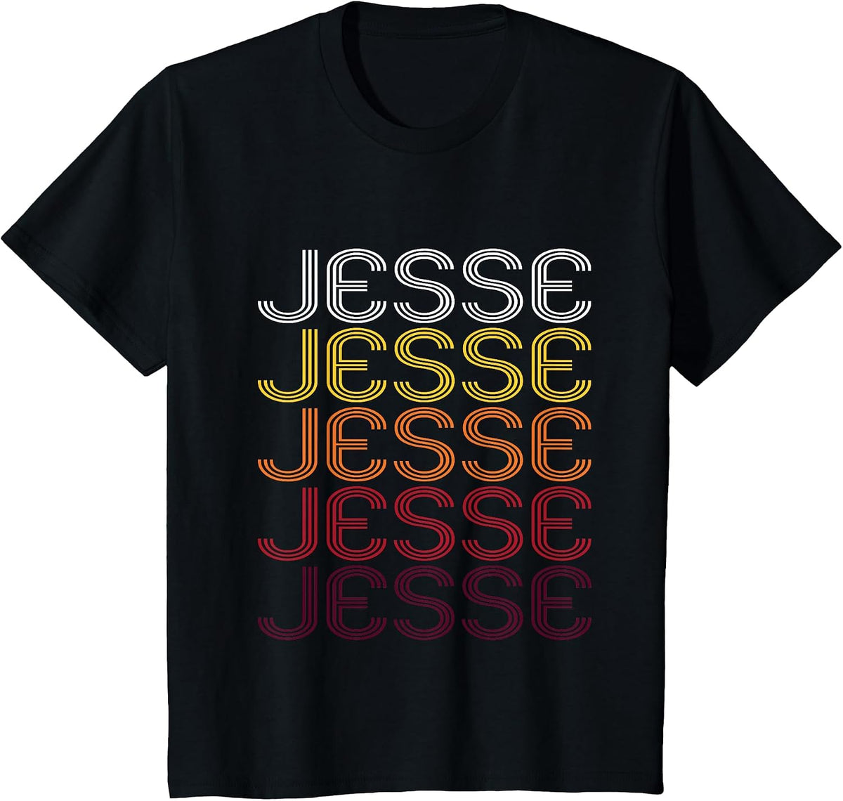 Jesse Retro Wordmark Pattern - Vintage Style T-Shirt T-Shirt - Black