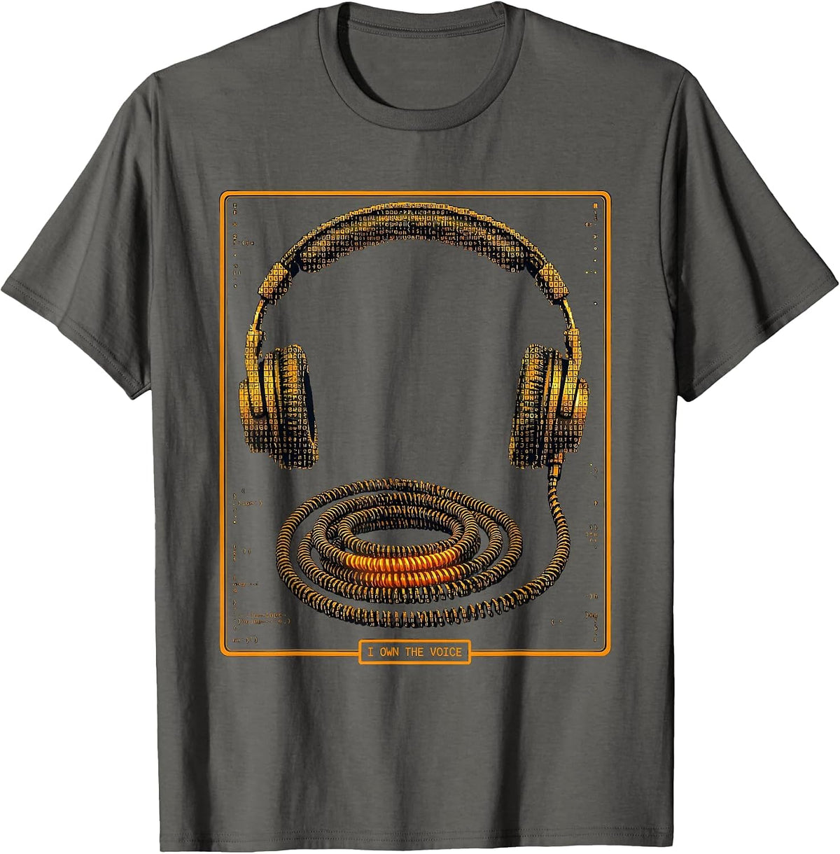 Men's I Own The Voice Ascii Terminal Art 911 Dispatcher Thin T-Shirt - Asphalt Grey