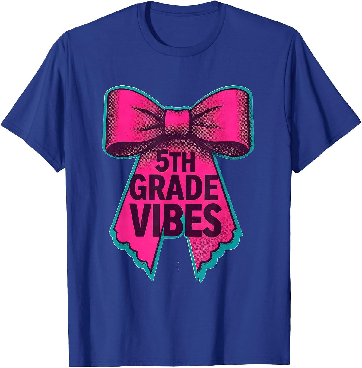 5th Grade Vibes Coquette Bow Back to School Fifth Grade T-Shirt - Royal Blue