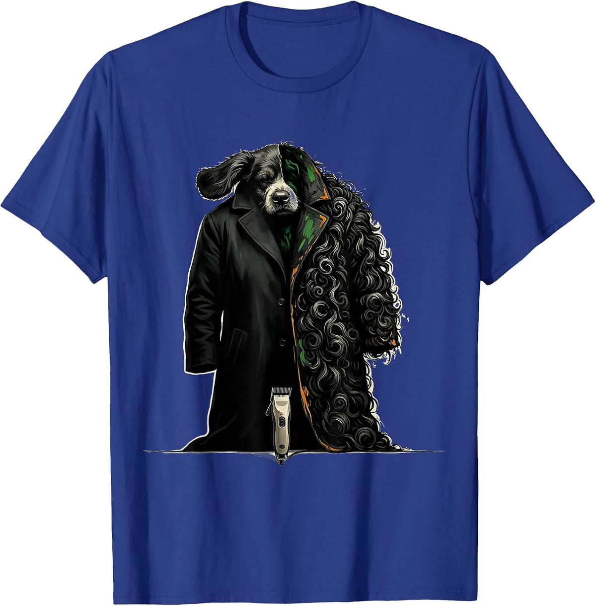Sheepadoodle Coat Polish Poster Conceptual Dog Lover Humor T-Shirt - Royal Blue