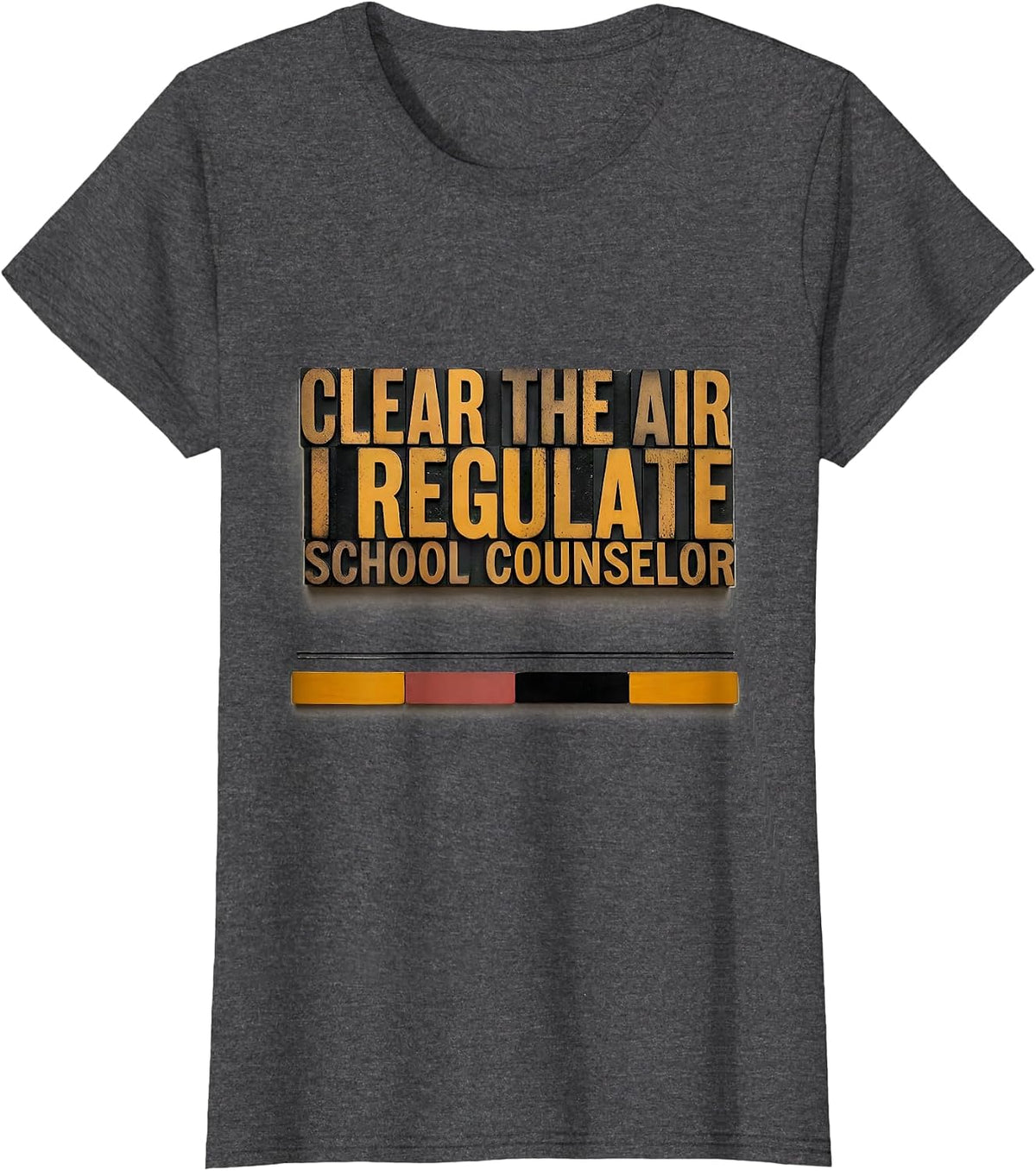 Women's Clear The Air, I Regulate School Counselor T-Shirt - Dark Heather Grey