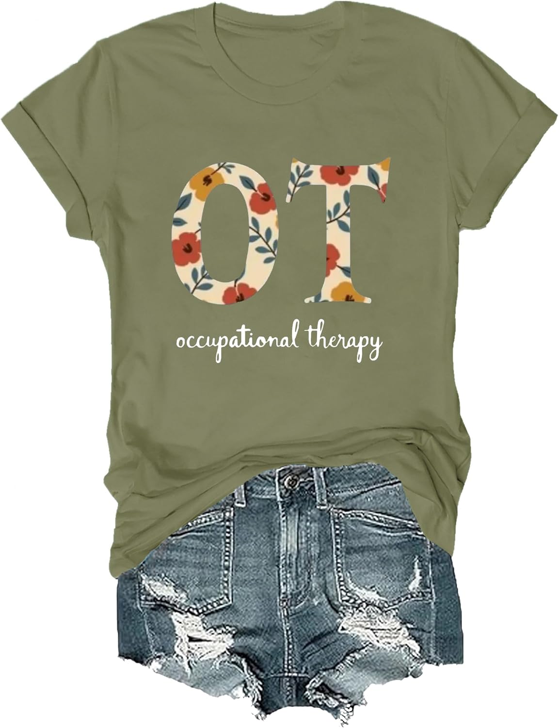Occupational Therapy OT T-Shirt, Occupational Therapy Shirt for Women Men - Crewneck Green