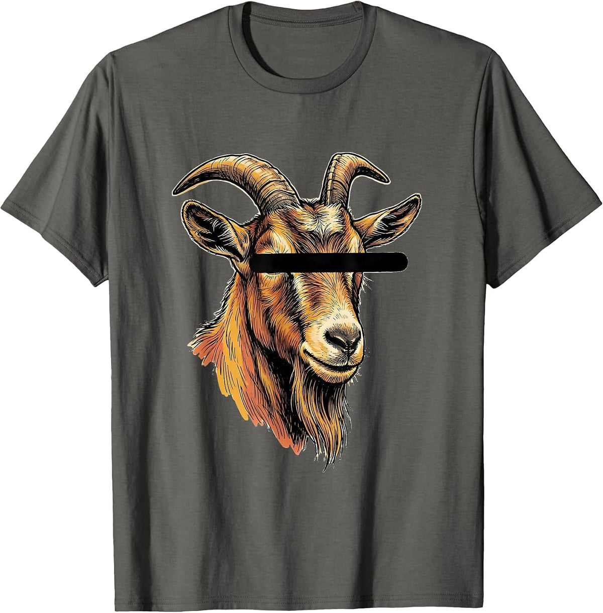 Men's Goat with Sunglasses Funny Animal Lover Humor T-Shirt - Asphalt Grey