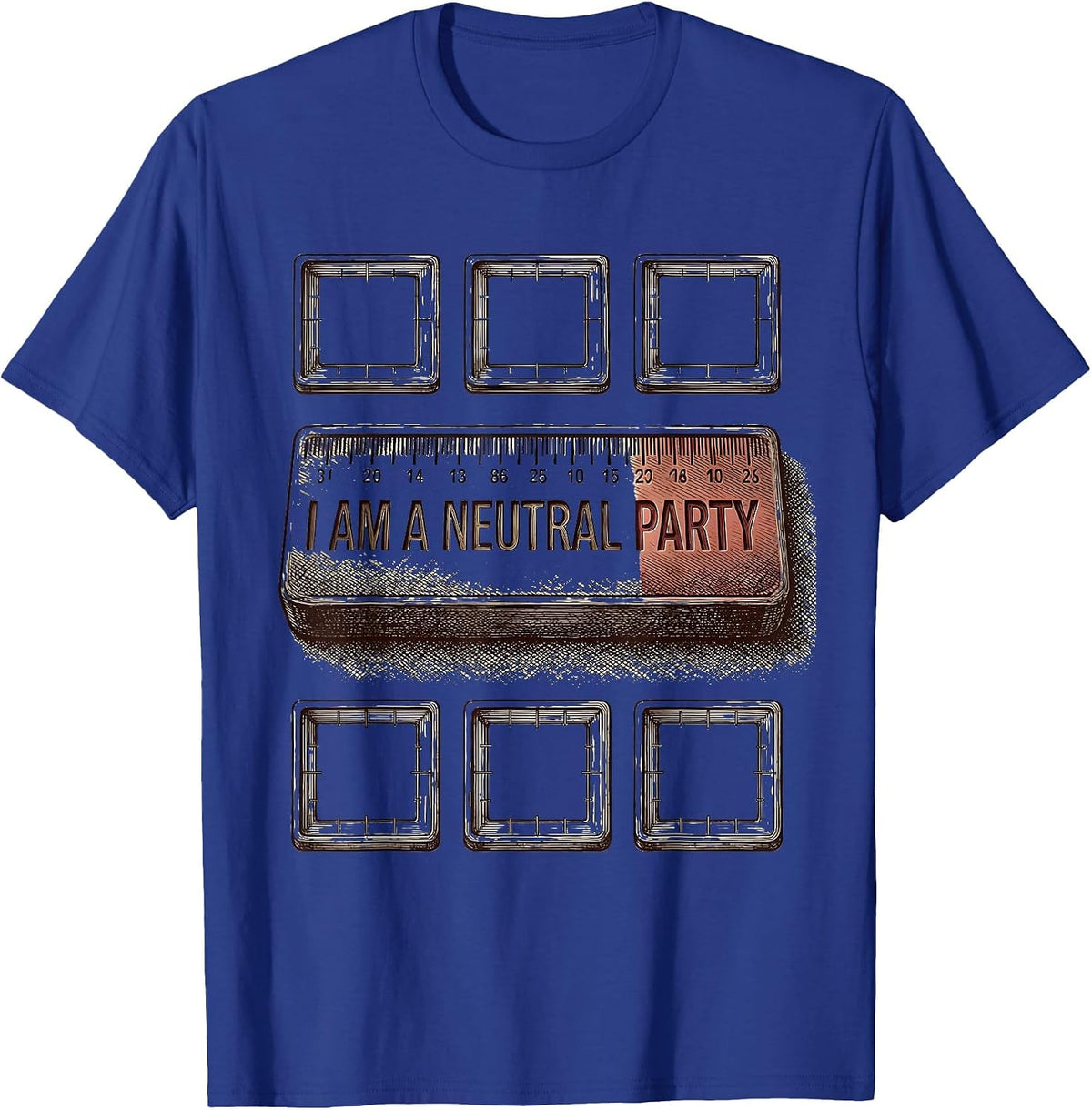 Men's I Am A Neutral Party Funny Chemistry Nerd Humor Science T-Shirt - Royal Blue