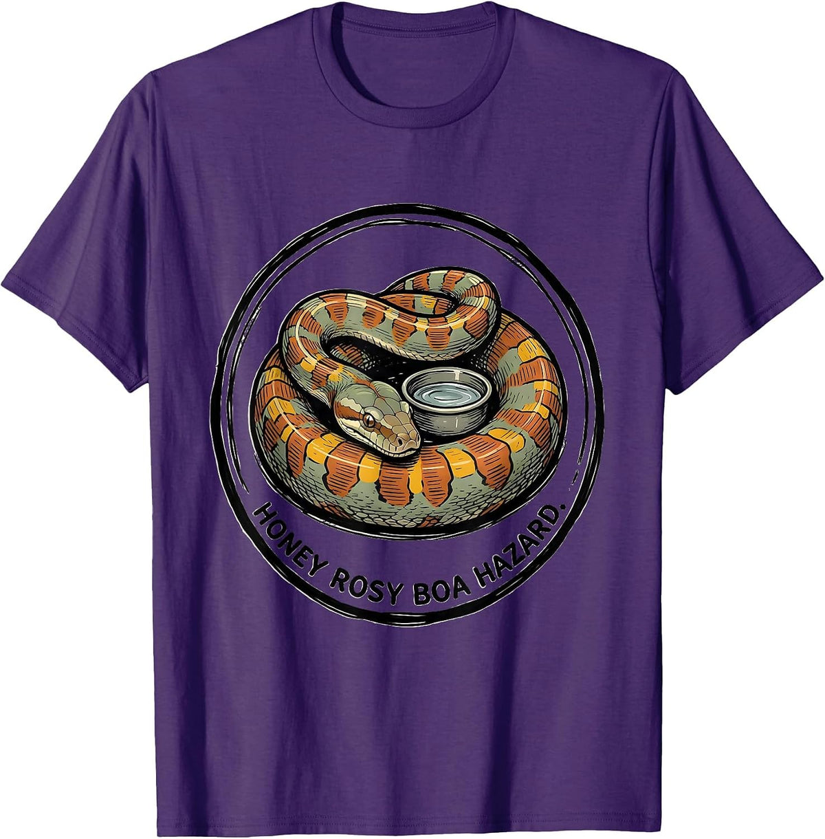 Men's Honey Rosy Boa Hazard Funny Snake Owner Reptile Humor T-Shirt - Purple
