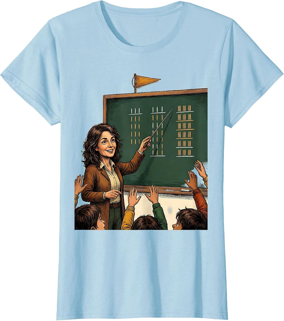 Spanish Teacher Seis Siete Classroom Meme Humor T-Shirt - Baby Blue
