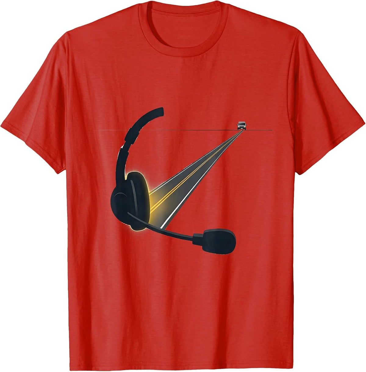 Men's Thin Gold Line 911 Dispatcher First Responder Tribute T-Shirt - Red