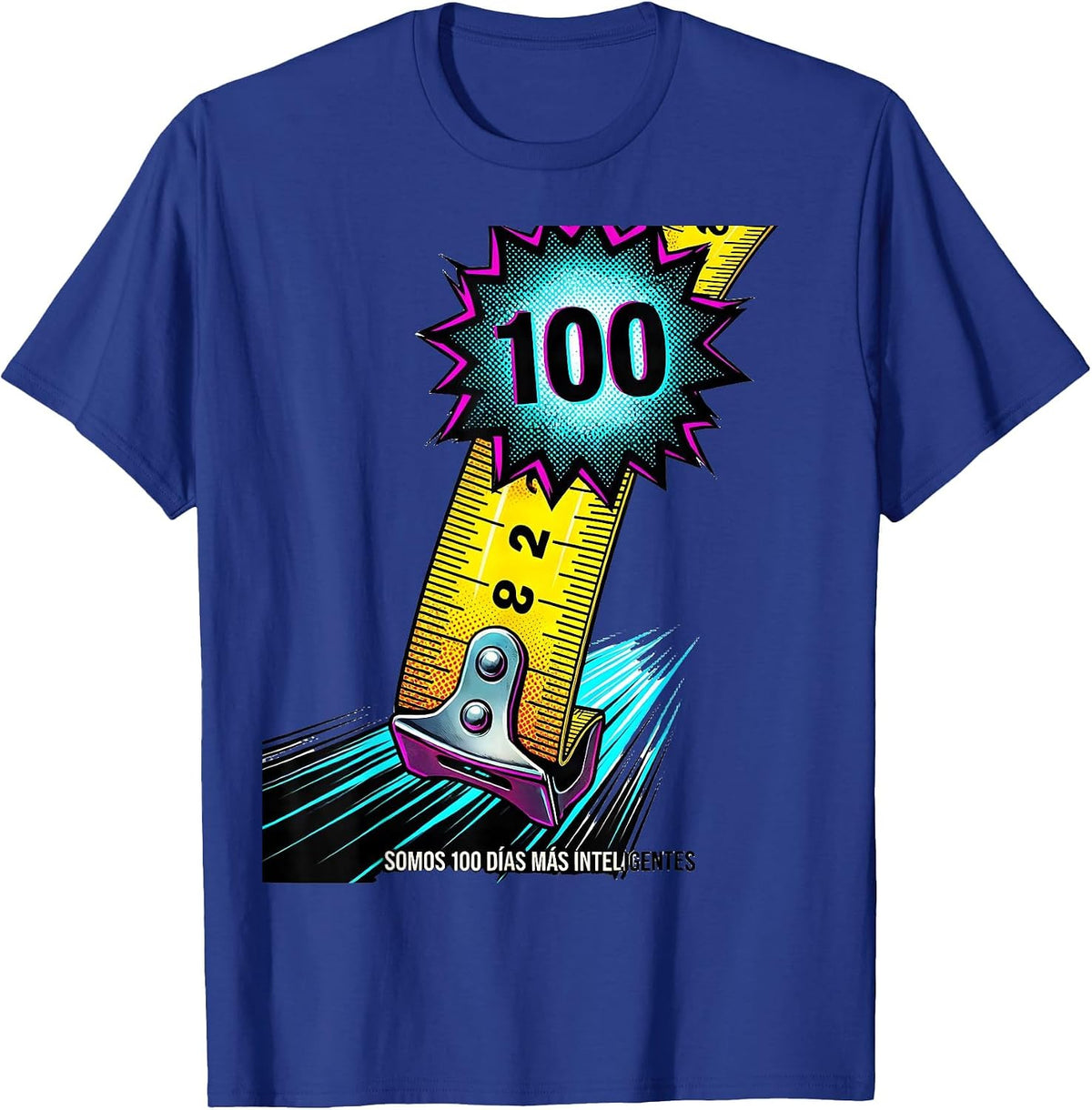 Men's Somos 100 Días Más Inteligentes Spanish Teacher Pop Art T-Shirt - Royal Blue