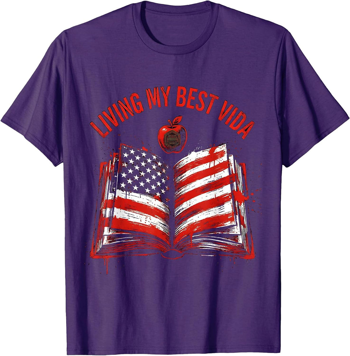 Living My Best Vida Spanish Teacher Design T-Shirt - Purple