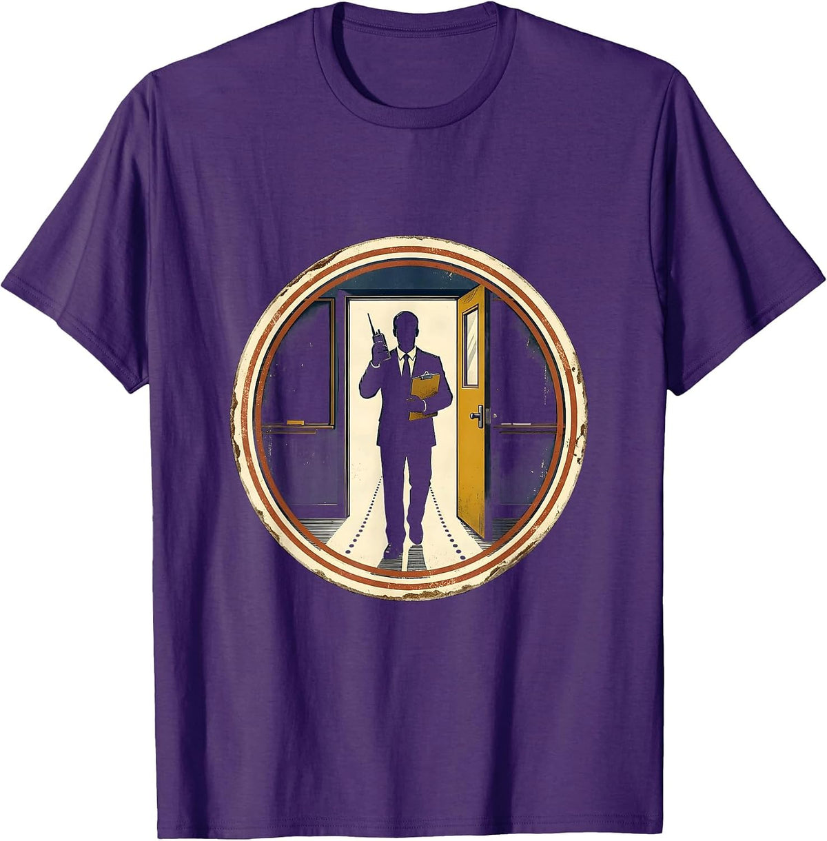 Men's Assistant Principal Vintage Badge School Staff Appreciation T-Shirt - Purple
